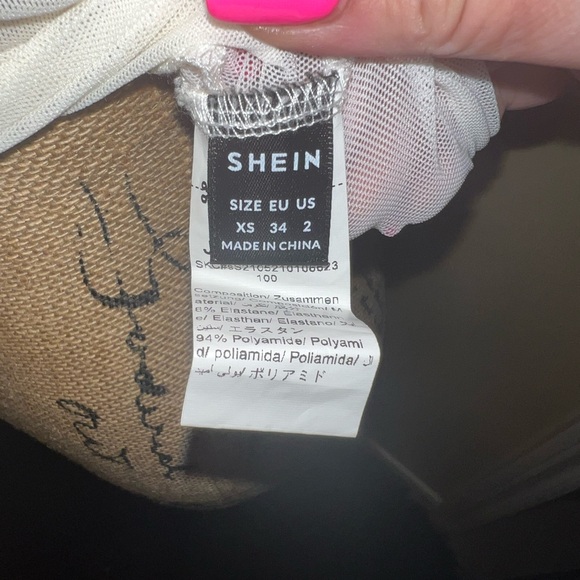 White Sheer Tie Front Deep V Collared Crop Top - Picture 5 of 5